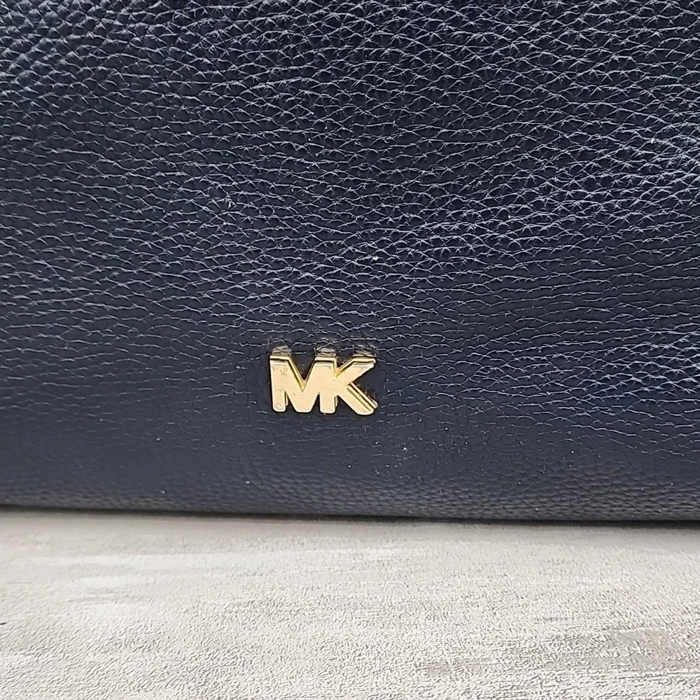 Michael Kors Griffin Admiral Blue Pebbled Leather Shoulder Hobo Bag